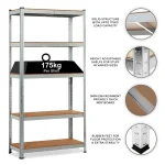 5-Tier Heavy Duty Garage Storage Racking Shelf - 90 x 40 x 180cm - Image 4