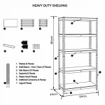 5-Tier Heavy Duty Garage Storage Racking Shelf - 90 x 40 x 180cm - Image 5