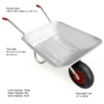 65 Liter Wheelbarrow Metal Cart Heavy Duty - Image 5