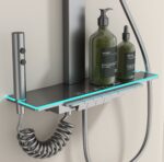 Wall-Mounted Square Shower Head Set with Thermostatic Control – Polished Finish